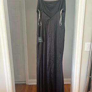 Lulu's Black Satin Wedding Dress